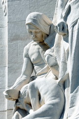 Mémorial canadien de Vimy, bataille de la Crête de Vimy de 1917, une des sculptures du Mémorial,...