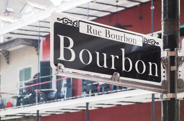 Bourbon Street in New Orleans famous French Quarter
