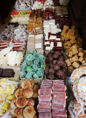 Fidge, cookes, chocolate and assorted desserts in Cuenca Ecuador