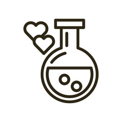 tube test with heart love potion