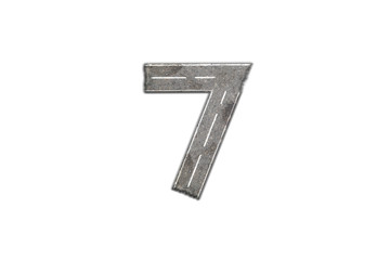Number 7 of the paved road 