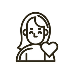 Fototapeta premium happy valentines day young woman with heart