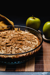 Sweet homemade apple cake with cinnamon