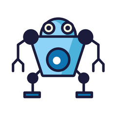 humanoid robot cyborg isolated icon