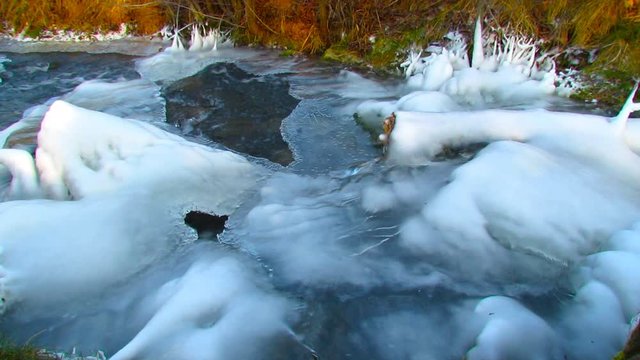 frozen river in winter
