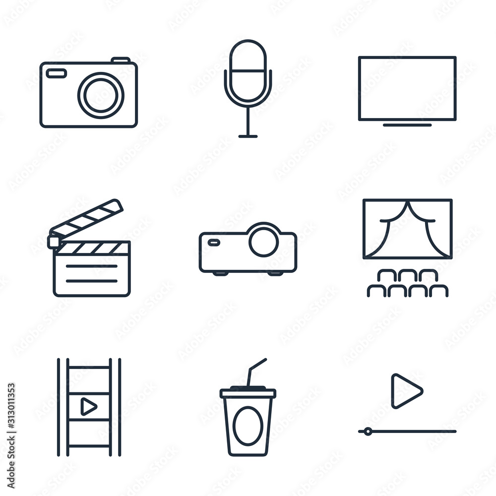 Leinwandbilder set entertainment icon template color editable. event pack symbol vector sign isolated on white back