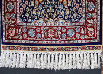 Silk carpet rug pattern. Traditional Ottoman and Turkish silk carpet texture. Turkish Ottoman...