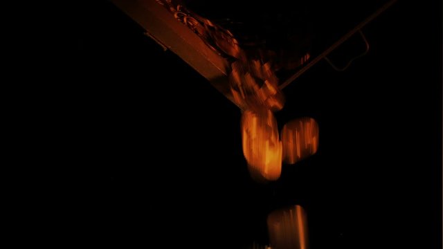 Gold Coins Poured Out Of Chest In Fire Light