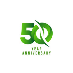 50 Years Anniversary green Celebration Vector Template Design Illustration
