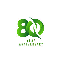 80 Years Anniversary green Celebration Vector Template Design Illustration