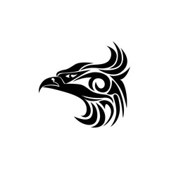 Eagle vector silhouette,tribal abstract illustration