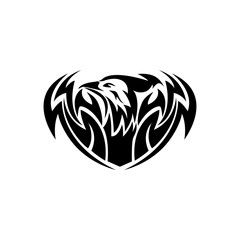 Eagle vector silhouette,tribal abstract illustration