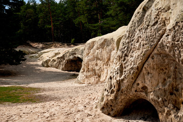 Fototapeta na wymiar sandstone caves in Blankenburg Harz Germany