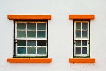 Fototapeta na wymiar Orange windows