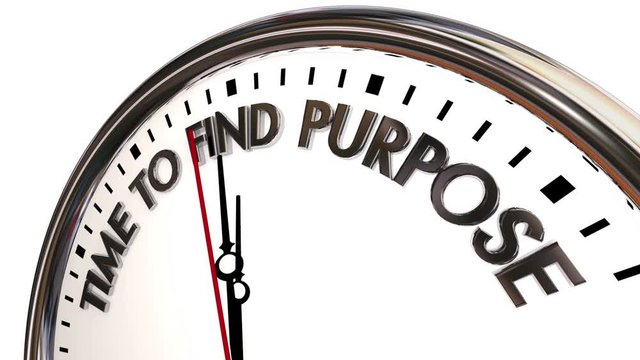 Time to Find Purpose Meaning Direction Clock 3d Animation
