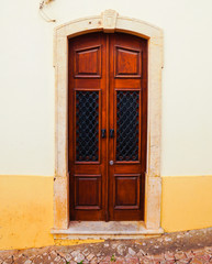 The wood door