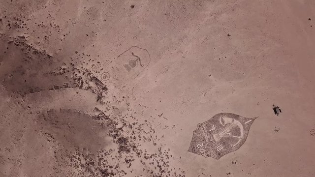 4K aerial drone video of Regimental Badges National Monument, made by soldiers of Second Durban Light Infantry and Transvaal Scottish Regiment during WW1 in German South-West Africa, presently Namibia