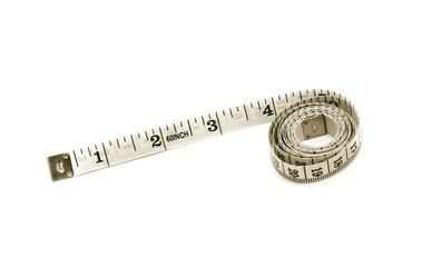 inch flexible measuring tape, isolated