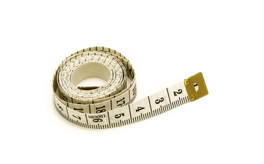 cm flexible measuring tape, isolated