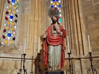 Fototapeta na wymiar Inside the impressive monastery of Batalha in the Centro region of Portugal