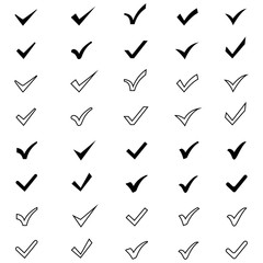 check mark icon set vector design symbol