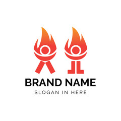 Printburn icon with suit and tie icon its represent executive burn logo