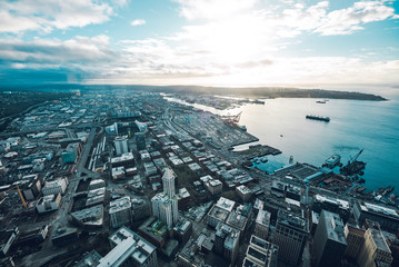 Downtown Seattle Washington at Sunset