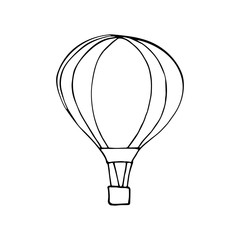 Balloon isolated on white. Vector illustration of hand drawn.