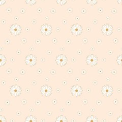 The vector seamless pattern. Cute daisy flower pattern. Vector for wallpaper, child apron, fabric, textile pattern. Endless print. Background illustration vector.