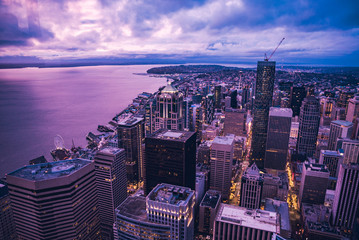 Downtown Seattle Washington at Sunset