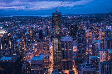 Downtown Seattle Washington at Sunset