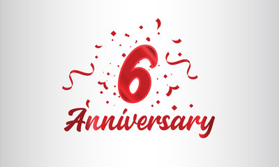 Anniversary celebration background. with the 6th number in gold and with the words golden anniversary celebration.