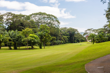 Landscape at the golf course. Tropical zone