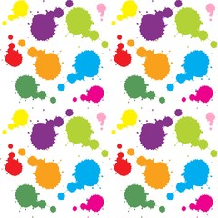 The vector seamless pattern. Cute colourful splatter pattern. Vector for wallpaper, child apron, fabric, textile pattern. Endless print. Background illustration vector.