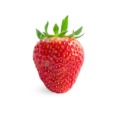 Red strawberry is a fresh berry fruit isolated on white background, di cut with clipping path