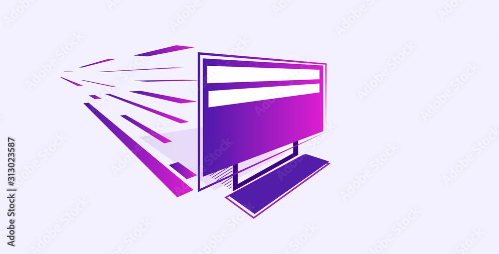 Poster search bar on computer monitor abstract background banner minimal design cover gradient template for
