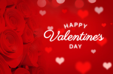 Happy Valentines day. Red hearts background.