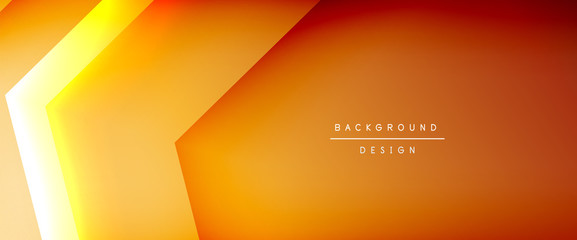 Arrow lines, technology digital template with shadows and lights on gradient background. Trendy simple fluid color gradient abstract background with dynamic straight shadow lines effect