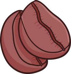 Cute and funny two coffee bean in simple style