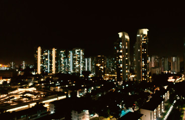 Plakat blur city night lights background