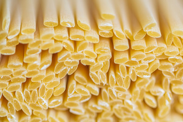 A pack of Italian pasta. Photographed close-up.
