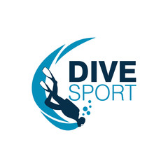 Scuba Diving Logo Design Vector Template