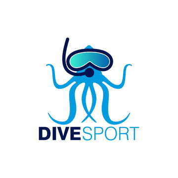 Scuba Diving Logo Design Vector Template