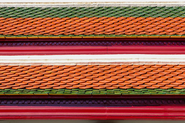 Traditional Roof of Thailand Temple Style Background. Southeast Asian art and architecture