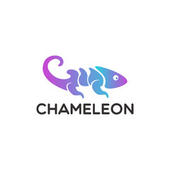 Fototapeta premium chameleon logo Design Vector illustration 