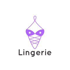 Lingerie lady bra Logo Vector Illustration Template