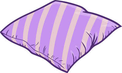 Cute and funny purple pillow with stripes for your bed