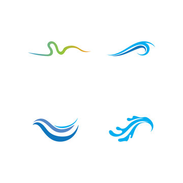 Waves beach blue water logo and symbols template icons app