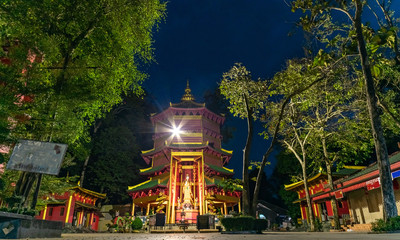 Fototapeta premium Kuan In, the Bodhisattva of compassion and mercy, shrine at Tiger Cave Temple in Krabi Town, Thailand.