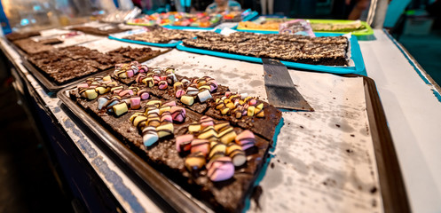 Street food at Krabi Weekend Walking Street in Krabi Town, Thailand.